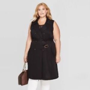 Ava & Viv Black Sleeveless Trench Dress Size 4x NWT